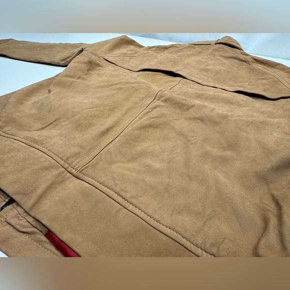 Surface to Air Seasaw Biker Jacket Tan Nubuck Leather Motorcycle Neck Straps M - Picture 12 of 16